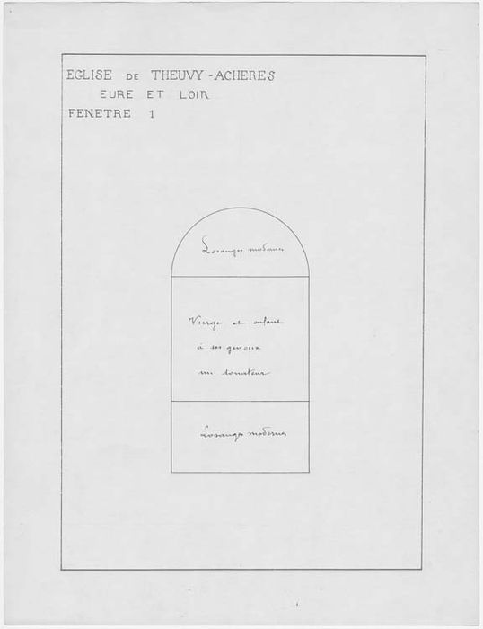 panneau de verrière : Vierge à l'Enfant et chanoine donateur, plan, vue générale - © Ministère de la Culture (France), Médiathèque du patrimoine et de la photographie, diffusion RMN-GP