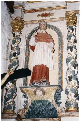 statue : saint Charles du retable du Rosaire