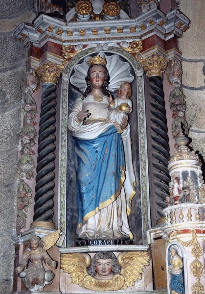 statue du maître autel : Vierge à l'enfant, vue générale