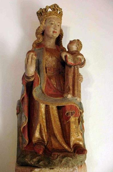 Statue : Vierge à l'enfant assise, dite Notre-Dame de Kerzéan