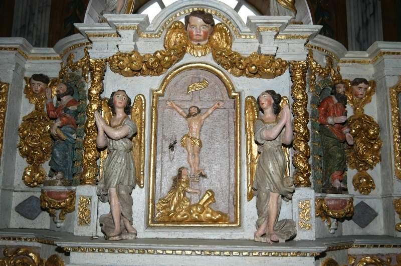 ensemble du maître-autel : tabernacle, détail de l'armoire eucharistique