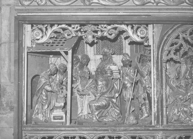 retable : scènes de la vie de la Vierge, détail