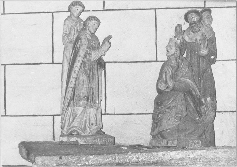 groupe sculpté : saint Mathurin et l'impératrice Théodora, vue générale - © Ministère de la Culture (France), Médiathèque du patrimoine et de la photographie (objets mobiliers), tous droits réservés
