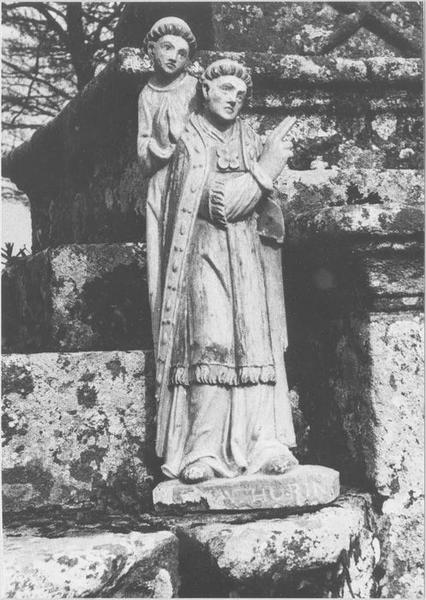 groupe sculpté : saint Mathurin et l'impératrice Théodora, vue partielle - © Ministère de la Culture (France), Médiathèque du patrimoine et de la photographie (objets mobiliers), tous droits réservés