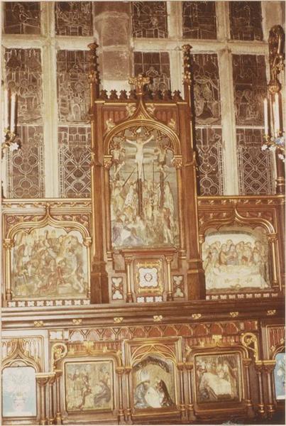 hauts-reliefs, bas-reliefs : scènes de la Passion et de l'enfance du Christ, vue générale