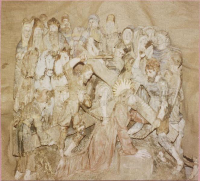 haut-relief : portement de croix (le), vue générale