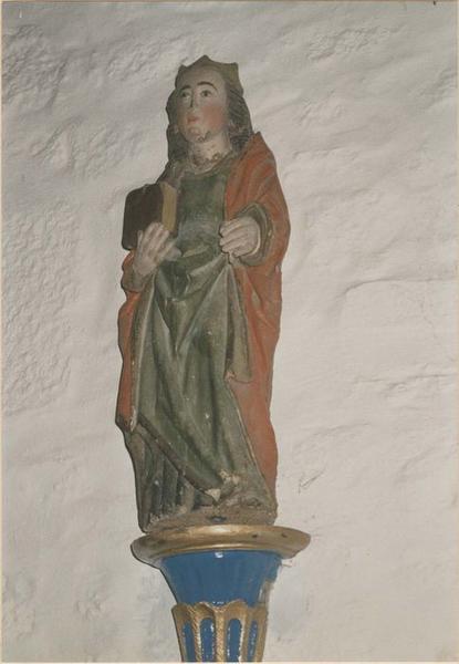 statue : sainte Barbe, vue générale - © Ministère de la Culture (France), Médiathèque du patrimoine et de la photographie (objets mobiliers), tous droits réservés