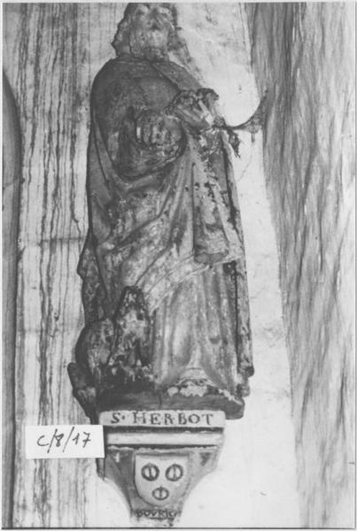 statue : saint Herbot, vue générale - © Ministère de la Culture (France), Médiathèque du patrimoine et de la photographie (objets mobiliers), tous droits réservés