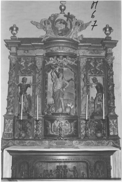 retable de saint Sébastien, vue générale - © Ministère de la Culture (France), Médiathèque du patrimoine et de la photographie (objets mobiliers), tous droits réservés