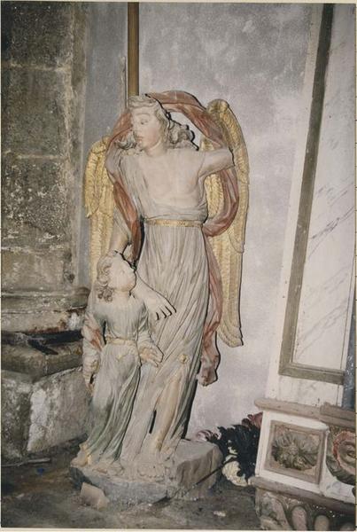 Groupe sculpté : L'Ange gardien et l'Enfant Jésus