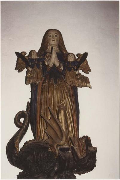 statue : sainte Marguerite, vue générale - © Ministère de la Culture (France), Médiathèque du patrimoine et de la photographie (objets mobiliers), tous droits réservés