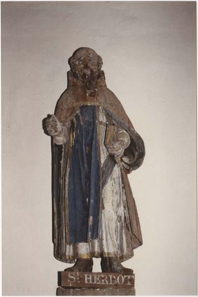 statue : saint Herbot, vue générale - © Ministère de la Culture (France), Médiathèque du patrimoine et de la photographie (objets mobiliers), tous droits réservés