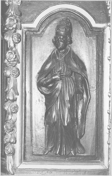 Chaire à prêcher, détail d'un des panneaux sculptés
