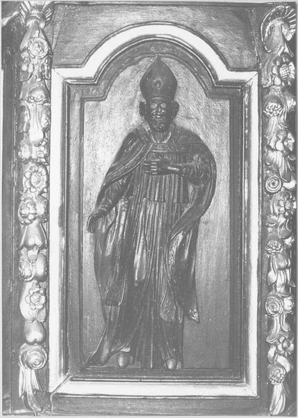 chaire à prêcher, détail d'un des panneaux sculptés