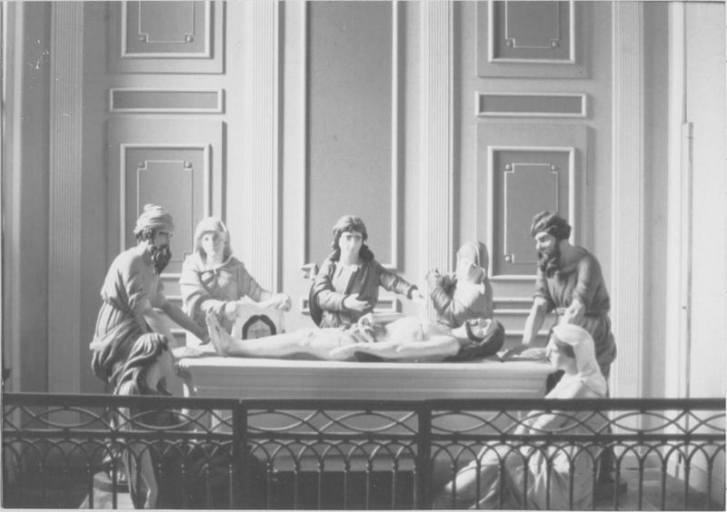 groupe sculpté : Mise au tombeau, vue générale