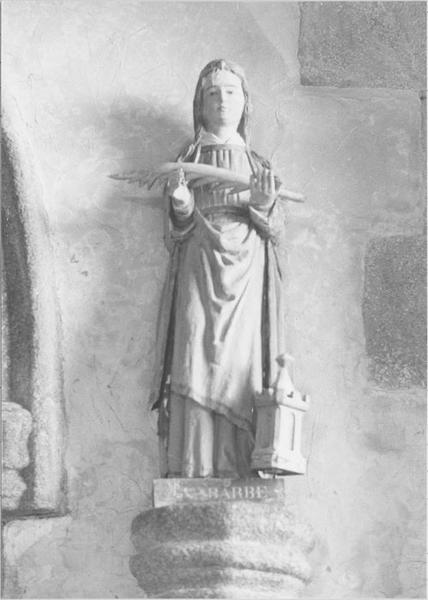 statue : sainte Barbe, vue générale