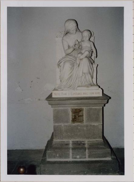 groupe sculpté : Vierge à l'enfant dite Notre-Dame de l'Espérance, vue générale - © Ministère de la Culture (France), Médiathèque du patrimoine et de la photographie (objets mobiliers), tous droits réservés