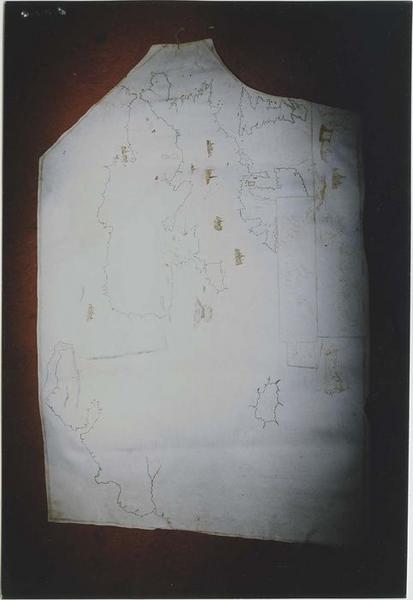 tableau ou carte de Dom Le Nobletz dite imago mundi : Les quatre monarchies, vue générale - © Ministère de la Culture (France), Médiathèque du patrimoine et de la photographie (objets mobiliers), tous droits réservés
