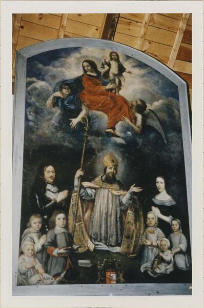 tableau ex-voto : Alain de Guer, 1er marquis de Pontcallec, son épouse Françoise Renée de Lannion et leurs enfants, vue générale