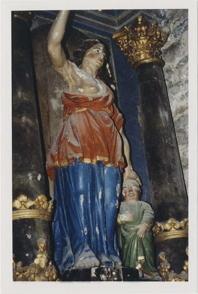 retable, détail de la statue de l'ange gardien