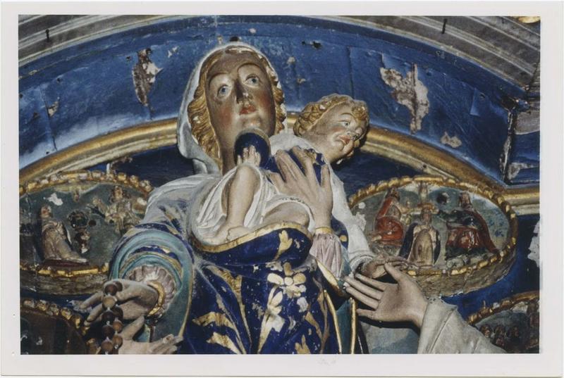 retable, détail de la statue : Vierge à l'enfant