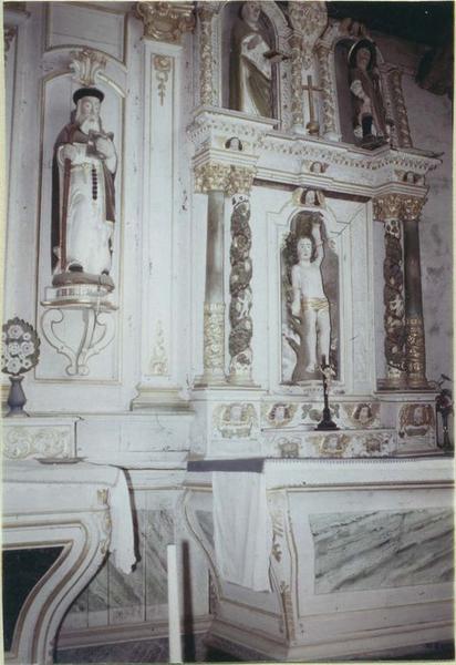 retable secondaire de saint Sébastien, vue partielle