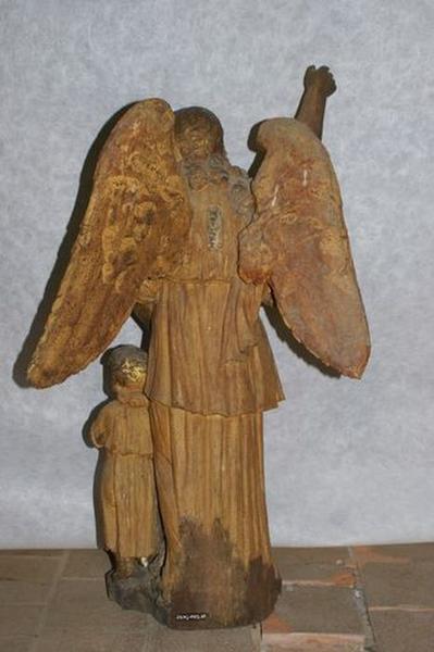 groupe sculpté : Tobie et l'ange, revers, vue générale