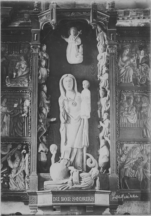 statue : Vierge à l'Enfant dite Notre-Dame de Bon-Secours, vue générale