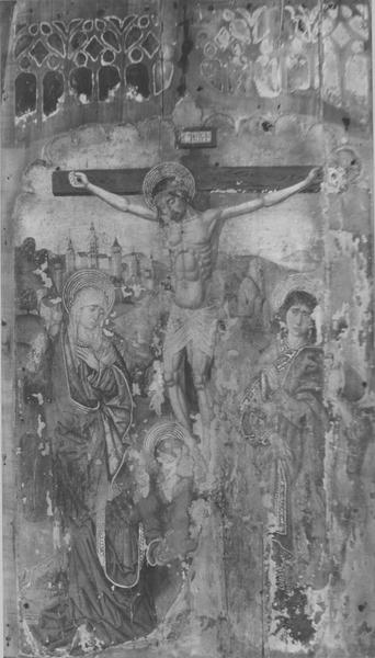 retable (triptyque) : Christ en croix entre la Vierge saint Jean et sainte Madeleine, vue générale