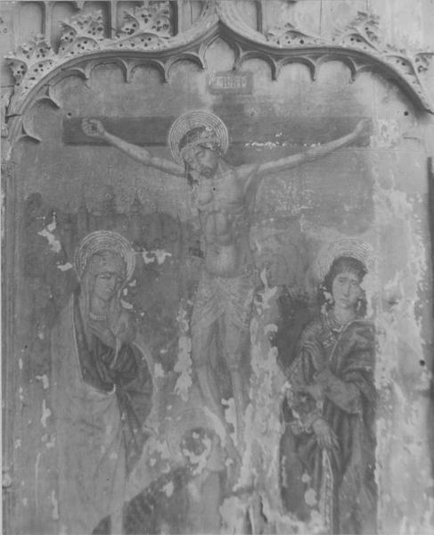 retable (triptyque) : Christ en croix entre la Vierge saint Jean et sainte Madeleine, vue générale