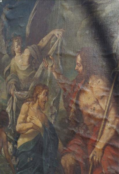 tableau : le Baptême du Christ, vue partielle