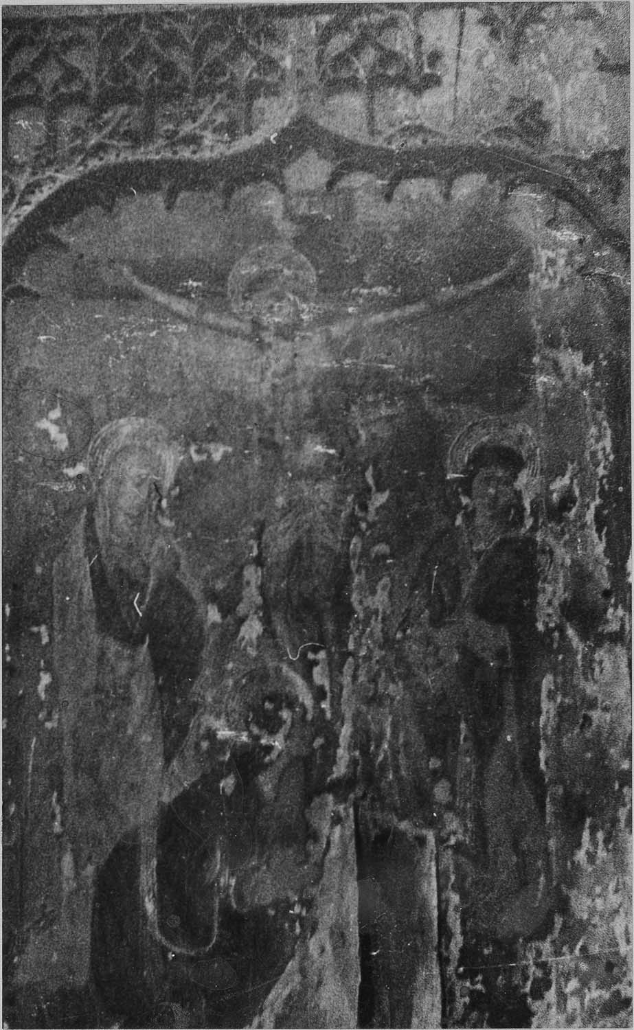 retable (triptyque) : Christ en croix entre la Vierge saint Jean et sainte Madeleine, de la Vierge à l'Enfant, vue générale