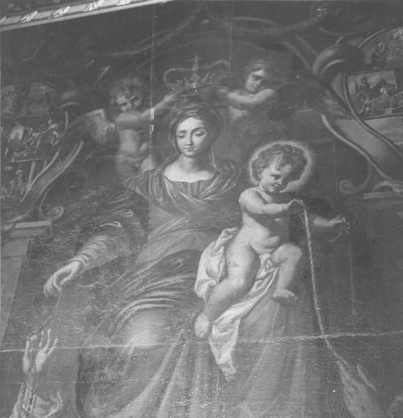 tableau : Vierge à l'Enfant donnant le Rosaire à saint Dominique et le Cordon de l'ordre à saint François - © Ministère de la Culture (France), Médiathèque du patrimoine et de la photographie, diffusion RMN-GP