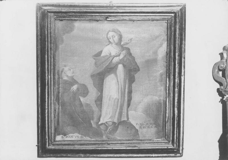 tableau : Duns Scott agenouillé devant la Vierge