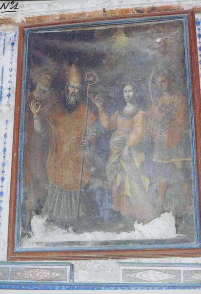 tableau : Saint Pancrace, sainte Lucie, saint Blaise et saint André