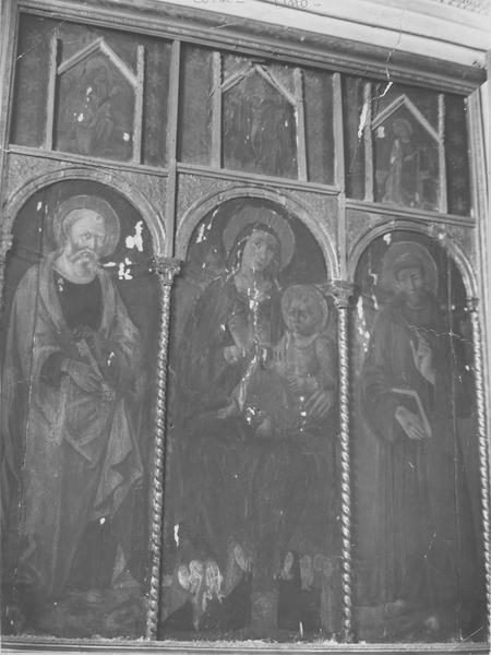 retable : Vierge à l'Enfant entre saint Pierre et saint François avec les donatrices, La Crucifixion, L'Annonciation - © Ministère de la Culture (France), Médiathèque du patrimoine et de la photographie, diffusion RMN-GP