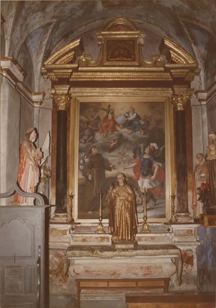 Retable, tableau : La Sainte Famille avec saint Antoine et saint Michel