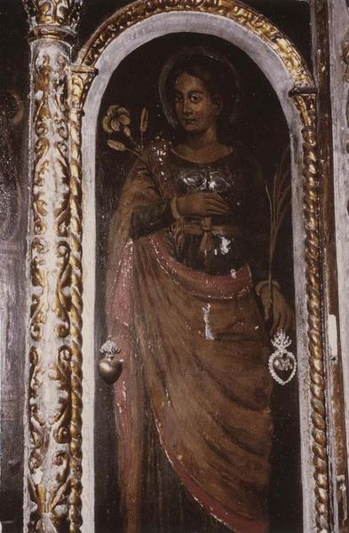 retable du maître-autel, tableaux (panneaux peints), détail : sainte Lucie