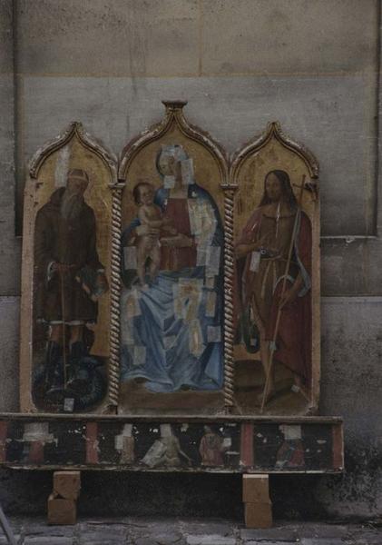 triptyque : Vierge à l'enfant entre saint Jean-Baptiste et saint Antoine, vue générale