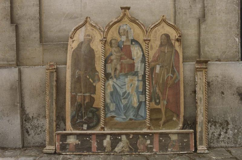 triptyque : Vierge à l'enfant entre saint Jean-Baptiste et saint Antoine, vue générale