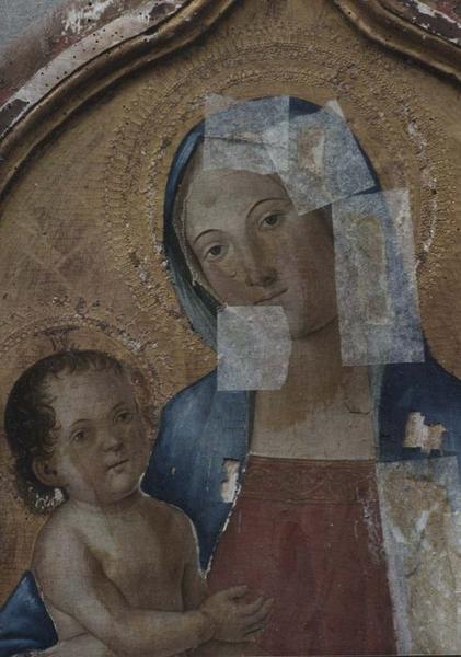 triptyque : Vierge à l'enfant entre saint Jean-Baptiste et saint Antoine, détail de la Vierge à l'enfant