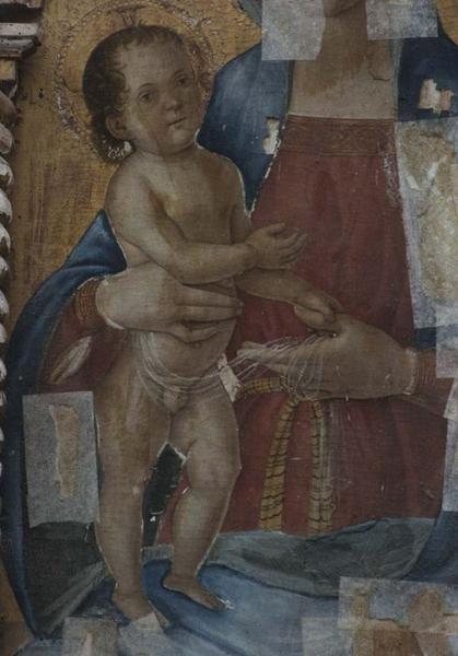 triptyque : Vierge à l'enfant entre saint Jean-Baptiste et saint Antoine, détail de l'enfant Jésus