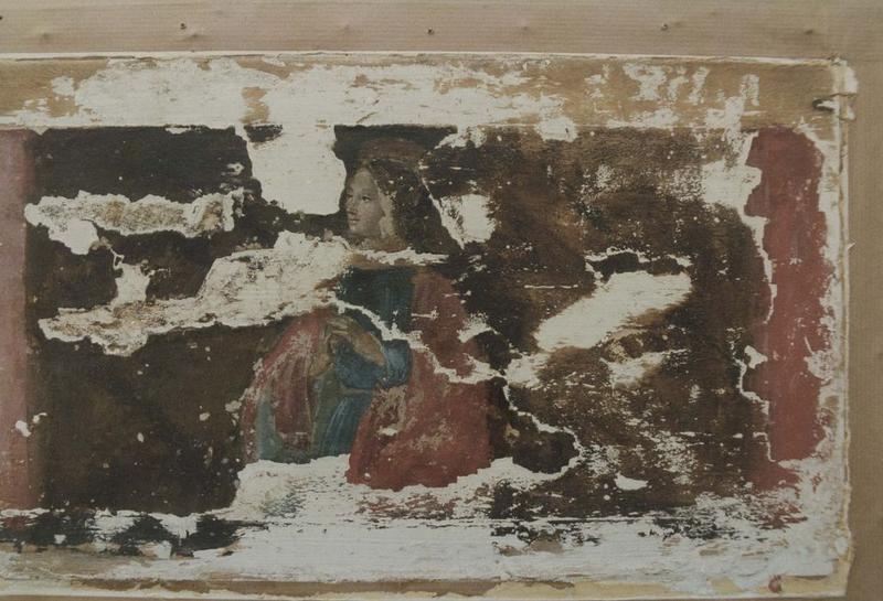 triptyque : Vierge à l'enfant entre saint Jean-Baptiste et saint Antoine, détail de la prédelle