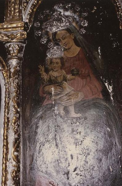 retable du maître-autel, tableaux (panneaux peints), détail de la Vierge à l'enfant