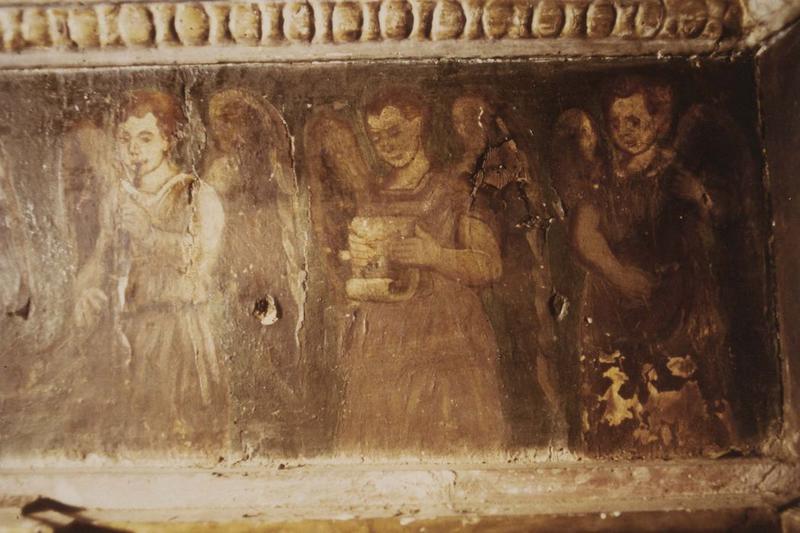 retable du maître-autel, tableaux (panneaux peints), détail : anges musiciens