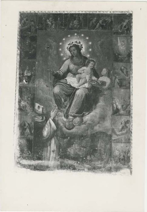 tableau : Vierge du rosaire entre saint Dominique et sainte Catherine - © Ministère de la Culture (France), Médiathèque du patrimoine et de la photographie, diffusion GrandPalaisRmn Photo