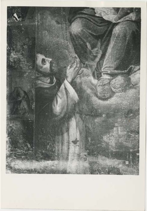 tableau : Vierge du rosaire entre saint Dominique et sainte Catherine, détail - © Ministère de la Culture (France), Médiathèque du patrimoine et de la photographie, diffusion GrandPalaisRmn Photo