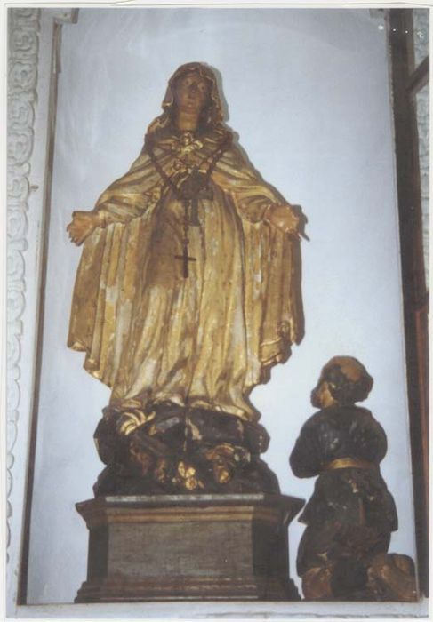 Groupe sculpté : Apparition de Notre Dame de la Miséricorde au bienheureux Antonio Botta