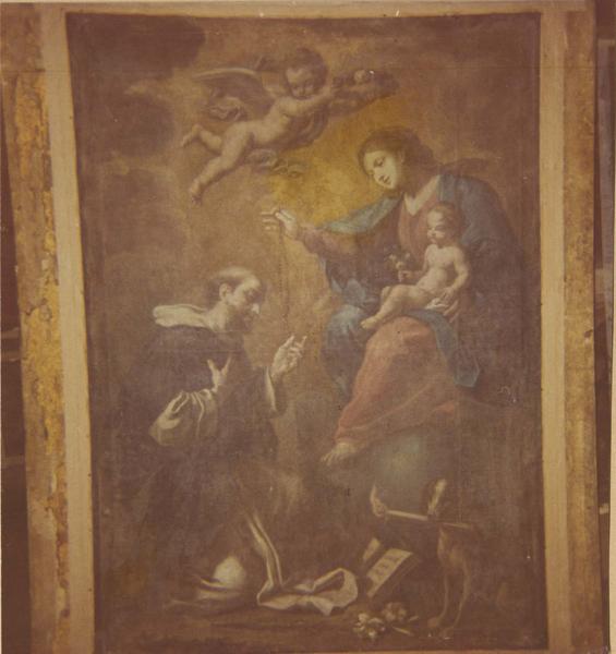 tableau : la Vierge présentant le rosaire à Saint Dominique, vue générale