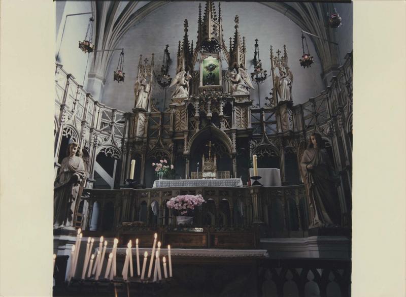 retable, clôture de choeur, baldaquin, statue, exposition, vue générale